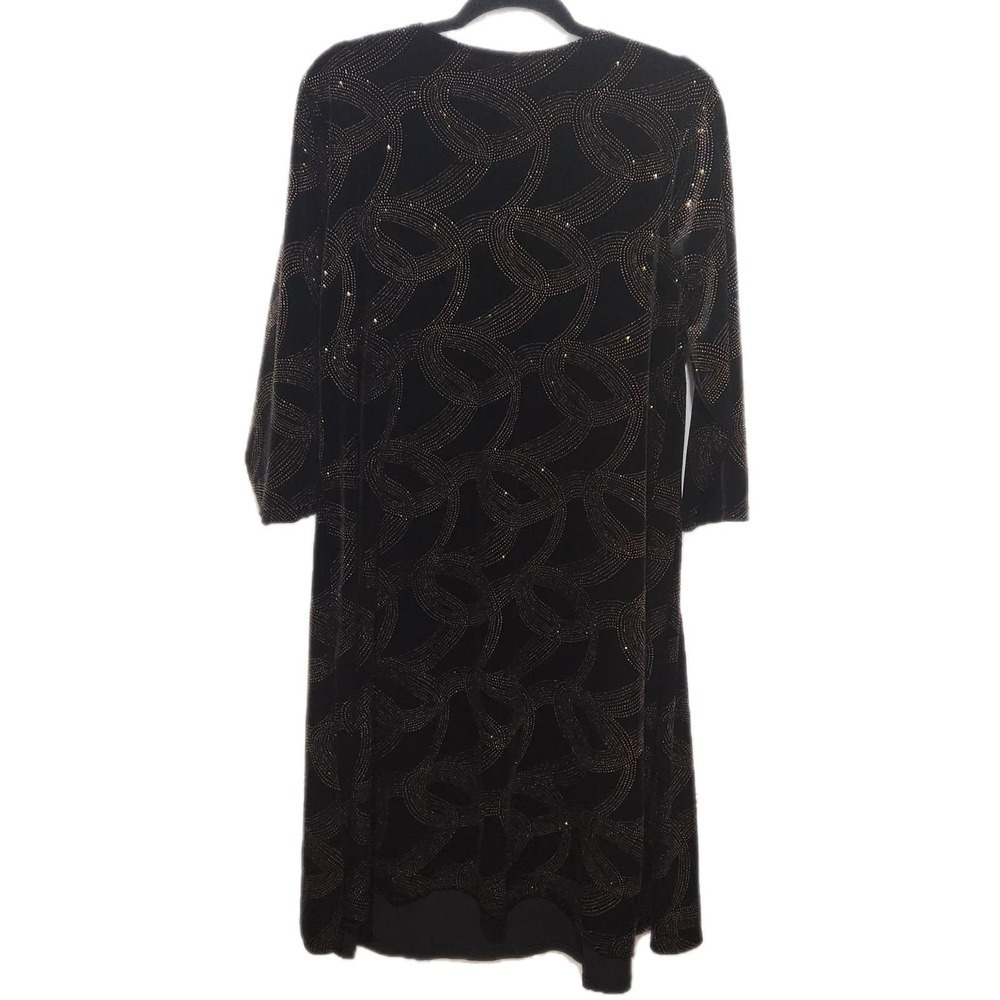 Women's 1X NY Collections Black Sequence Dress Faux 2‎ Piece Cardigan Party